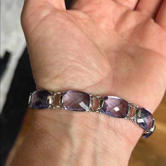 Swarovski Purple Crystal Bracelet Size 6.5 - Picture 3 of 11